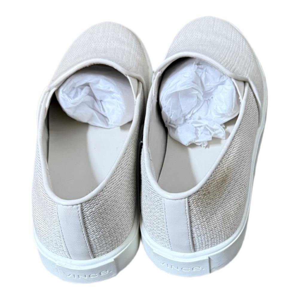 Vince Preston Perforated Cream Beige Mesh Slip On Sneakers Size 7.5 Casual - Picture 4 of 9